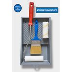 OSKAR FIRÇA 4’LÜ LÜKS BOYACI SETİ -10 CM RULO-10 CM YEDEK RULO BAŞLIĞI-NO: 2.5 KESTİRME FIRÇASI-BOYA TAVASI