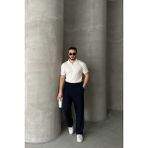 Osko Erkek Polo Yaka Pamuk Düz Ince Triko Tişört - Beyaz - 2XL