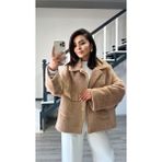 Oslove Kahve Premium Büyük Cepli Peluş Kürk - Standart