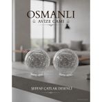 Osmanlı Avize Camı Şeffaf Çatlak Desenli 2 Adet