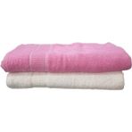 Osmanlı Berrak 00215 Dray 2li Banyo Havlusu Seti 90*145 cm ST00116 - Pembe - Bej - 90 x 145 cm