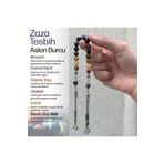 OSMANLI DEĞERLİ TAŞ Aslan Burcu Zaza Tesbih Doğal Taş Bronzit, Dumortierit, Güneş Taşı, Jasper, Kalsit, Siyah Göz Akik