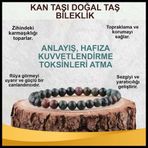 Osmanlı Değerli Taş Kan Taşı Doğal Taş Bileklik 6 Mm - B828