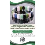 Osmanlı Değerli Taş Kız Çocuk Öğrenci Roleks Bileklik-Havlit-Aventurin-Pembe Kuvars-Yeşim-Lapis-Obsidyen Doğal Taş B143