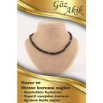 Osmanlı Değerli Taş Sertifikalı Akik Siyah Göz 6Mm Kolye(Düğümsüz