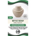Osmanlı Değerli Taş Sertifikalı Beyaz Sedef Doğaltaş Kolye 6 Mm, M564