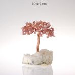 Osmanlı Değerli Taş Sertifikalı Çilek Kuvars, Kristal Kuvars Doğaltaş Ağaç 10X7 Cm, D028