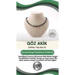 Osmanlı Değerli Taş Sertifikalı Göz Akik Doğaltaş Kolye 6 Mm, M568