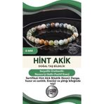 Osmanlı Değerli Taş Sertifikalı Hint Akik Doğal Taş Bileklik - 6 Mm B769 (Model 2)