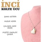 Osmanlı Değerli Taş Sertifikalı Inci Kolye Ucu Gümüş Zincirle M446