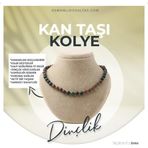 Osmanlı Değerli Taş Sertifikalı Kan Taşı Doğaltaş Kolye 8 Mm, M524