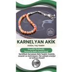 OSMANLI DEĞERLİ TAŞ Sertifikalı Karnelyan Akik Doğal Taş Tesbih ( 6 mm taş boyutu ) T167