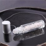OSMANLI DEĞERLİ TAŞ Sertifikalı Kristal Kuvars Doğal Taş Yüz Ve Cilt Esans Ve Yağ Şişesi - 10 Ml, 8 Cm Metal Kapak