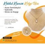 Osmanlı Değerli Taş Sertifikalı Kristal Kuvars Doğaltaş Kolye Ucu, Gümüş Zincirle Birlikte Ku040