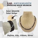 Osmanlı Değerli Taş Sertifikalı Lal Akuamarin Doğaltaş Kolye Bileklik 4 Mm, M425