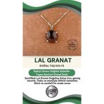 Osmanlı Değerli Taş Sertifikalı Lal Granat Doğaltaş Kolye Ucu, Gümüş Zincirle Birlikte 1,5X1,5 Cm, M478