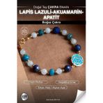 Osmanlı Değerli Taş Sertifikalı Lapis Lazuli-Akuamarin-Apatit Doğal Taş Altın Kaplama Boğaz Çakra Bileklik Odt125