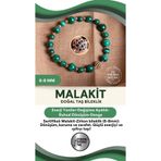 Osmanlı Değerli Taş Sertifikalı Malahite Doğal Taş Zirkon Aparat Bileklik 6-8 Mm