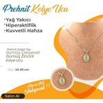 Osmanlı Değerli Taş Sertifikalı Prehnit Doğaltaş Kolye Ucu, Gümüş Zincirle Birlikte 2X1,5 Cm, M476