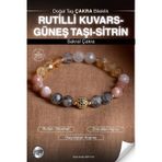 Osmanlı Değerli Taş Sertifikalı Rutilli Kuvars-Güneş Taşı-Sitrin Doğal Taş Zirkon Aparat Sakral Çakra Bileklik Odt143