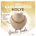 Osmanlı Değerli Taş Sertifikalı Sarı Kaplan Gözü Doğaltaş Kolye 8 Mm, M541