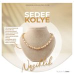Osmanlı Değerli Taş Sertifikalı Sedef Doğaltaş Kolye 8 Mm, M542