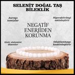 Osmanlı Değerli Taş Sertifikalı Selenit Doğal Taş Bileklik 6 Mm - B847