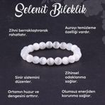 Osmanlı Değerli Taş Sertifikalı Selenit Doğal Taş Bileklik 8 Mm - B804