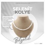 Osmanlı Değerli Taş Sertifikalı Selenit Doğaltaş Kolye 8 Mm, M544