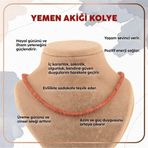 Osmanlı Değerli Taş Sertifikalı Yemen Akiği Doğal Taş Kolye - 4Mm Turuncu
