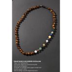 Osmanlı Değerli Taş Terazi Burcu Düğümlü Kolye Sertifikalı Doğal Taşlı (Ametrin, Safir, Opal, Lapis, Kaplan Gözü)