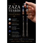 OSMANLI DEĞERLİ TAŞ Terazi Burcu Zaza Tesbih Doğal Taş Akuamarin, Güneş Taşı, Kalsedon, Lapis Lazuli, Siyah Göz Akik