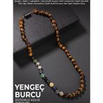 Osmanlı Değerli Taş Yengeç Burcu Düğümlü Kolye Sertifikalı Doğal Taşlı (Şungit, Safir, Opal, Kuvars, Kaplan Gözü)