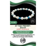 Osmanlı Değerli Taş Zayıflama Açlık Bastırma Bilekliği - Ay Taşı - Prehnit - Apatit 4Mm-6Mm Orijinal Doğal Taş Bileklik
