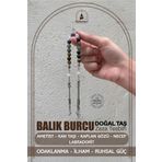 Osmanlı Doğal Taş Balık Burcu Zaza Tesbih Doğal Taş Ametist, Kan Taşı, Kaplan Gözü, Labradorit, Necef