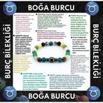 Osmanlı Doğal Taş Boğa Burcu Erkek Bilekliği Apatit Rutilli Kuvars Aventurin Kalsit Krizokol Bronzit Hematit