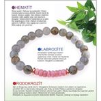 Osmanlı Doğal Taş Doğal Taş Bileklik - Hematit,Labrodite,Rodokrozit