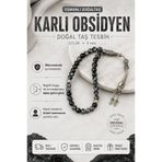 Osmanlı Doğal Taş Karlı Obsidyen Doğal Taş Tesbih 33lük - 6mm