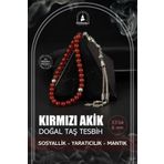 Osmanlı Doğal Taş Kırmızı Akik Doğal Taş Tesbih 33lük - 6mm