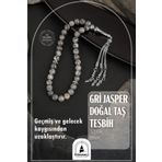 OSMANLI DOĞAL TAŞ Orijinal & Sertifikalı Gri Jasper Doğal Taş El Yapımı Özel Kutulu Hediyelik Erkek Tesbih 33lük - 8mm