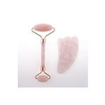 OSMANLI DOĞAL TAŞ Pembe Kuvars Taşı Masaj Takımı – Roller ve Gua Sha Kaz Ayaklı Set