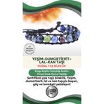 Osmanlı Doğal Taş Sertifikalı Doğal Taş Bileklik - Yeşim,Dumortierite,Lal,Kan Taşı,Başarı,Güç,Bereket,Kararlılık