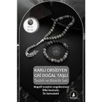 OSMANLI DOĞAL TAŞ Sertifikalı Karlı Obsidyen, Gri Doğal Taşlı 33'lük Tesbih Ve Bileklik Takım