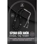 OSMANLI DOĞAL TAŞ Siyah Göz Akik Doğal Taş Tesbih 33lük - 8mm
