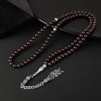 Osmanlı Doğaltaş Bordo Granat Lal Doğal Taş 99luk - 6 mm Tesbih