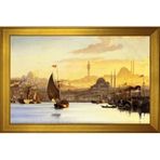 Osmanlı Dönemi Eski İstanbul Yeni Camii Motifli Kanvas Tablo DBSANAT1288013