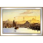 Osmanlı Dönemi Eski İstanbul Yeni Camii Motifli Kanvas Tablo DBSANAT1288113