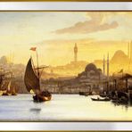 Osmanlı Dönemi Eski İstanbul Yeni Camii Motifli Kanvas Tablo DBSANAT12881