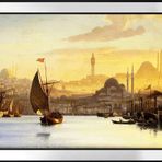Osmanlı Dönemi Eski İstanbul Yeni Camii Motifli Kanvas Tablo DBSANAT12882