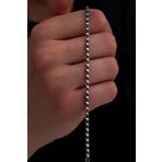 Osmanlı Gümüş Erkek Gümüş Bileklik - 3Mm Pullu Arnavut Zinciri Gümüş Bileklik